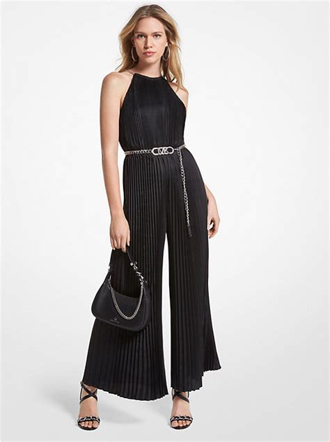 michael kors leo jumpsuit|michael kors embellished halter jumpsuit.